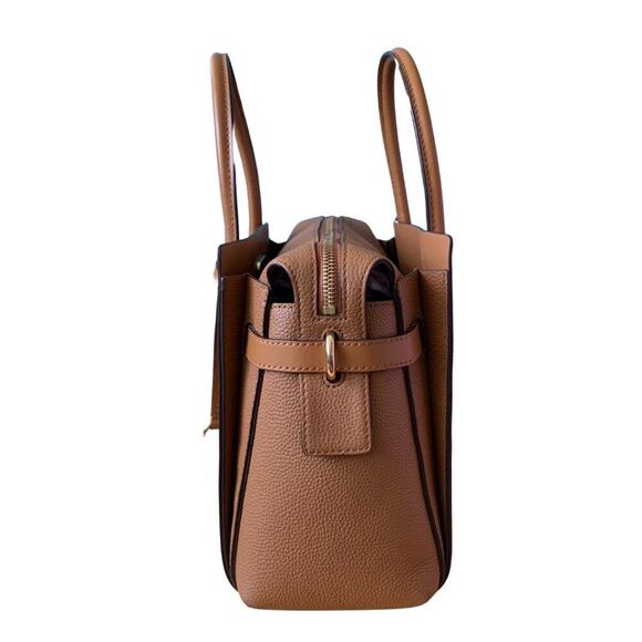 Michael Kors Brown Leather Satchel Bag with lock charm - Picture 7 of 14